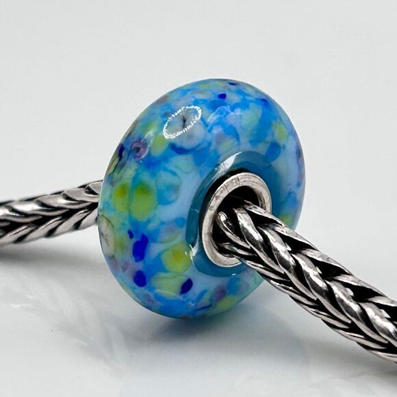 TROLLBEADS Authentic TrollStone LAA Blue Lime Green Purple Confetti - Picture 5 of 11